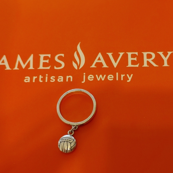 James Avery Silver Volleyball Charm Ring